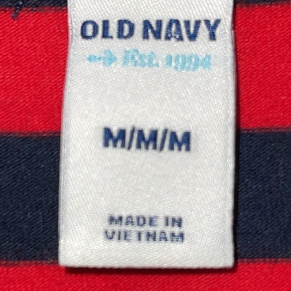 Old Navy BodyCon Red & Navy Striped Cotton Long Sleeve Mini Dress Sz. MD - Picture 3 of 9